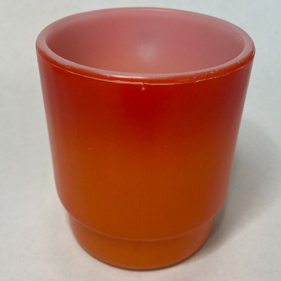 Vintage Anchor Hocking Fire King Ware Red Orange Coffee Mug - Picture 3 of 14
